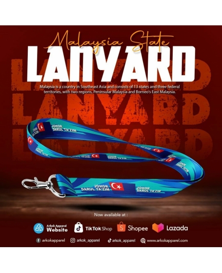 Landyard Johor Darul Takzim I Malaysia State Landyard I Landyard Negeri