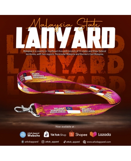 Landyard Melaka Bandaraya Bersejarah I Malaysia State Landyard I Landyard Negeri