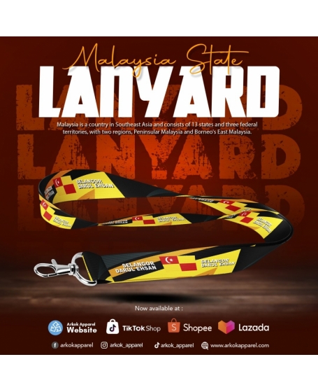 Landyard Selangor Darul Ehasan I Malaysia State Landyard I Landyard Negeri