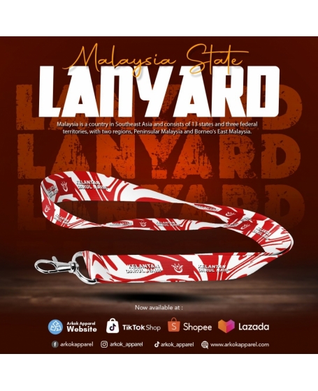 Landyard Kelantan Darul Naim I Malaysia State Landyard I Landyard Negeri