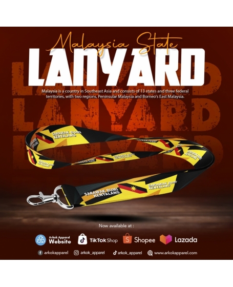 Landyard Sarawak Bumi Kenyalang I Malaysia State Landyard I Landyard Negeri