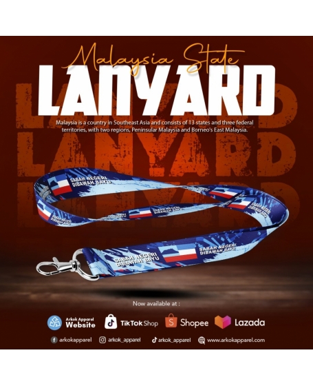 Landyard Sabah Negeri Dibawah Bayu I Malaysia State Landyard I Landyard Negeri