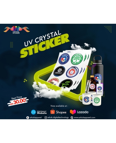 UV CRYSTAL STICKER - DTF UV LABEL (Printing Service) Best for Souvenir Gifts & Products
