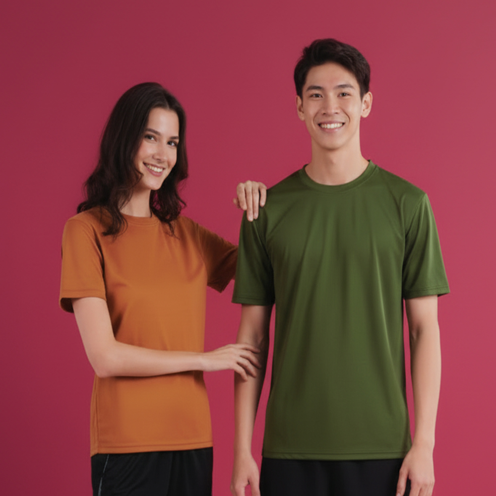Unisex Microfibre Eyelet Short Sleeve T-shirt QD 04